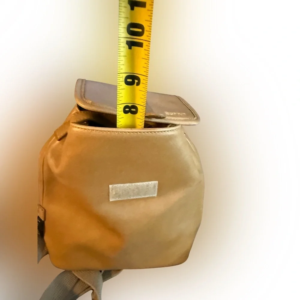 Esprit Vintage Mini Backpack Purse - Tan Vegan Leather